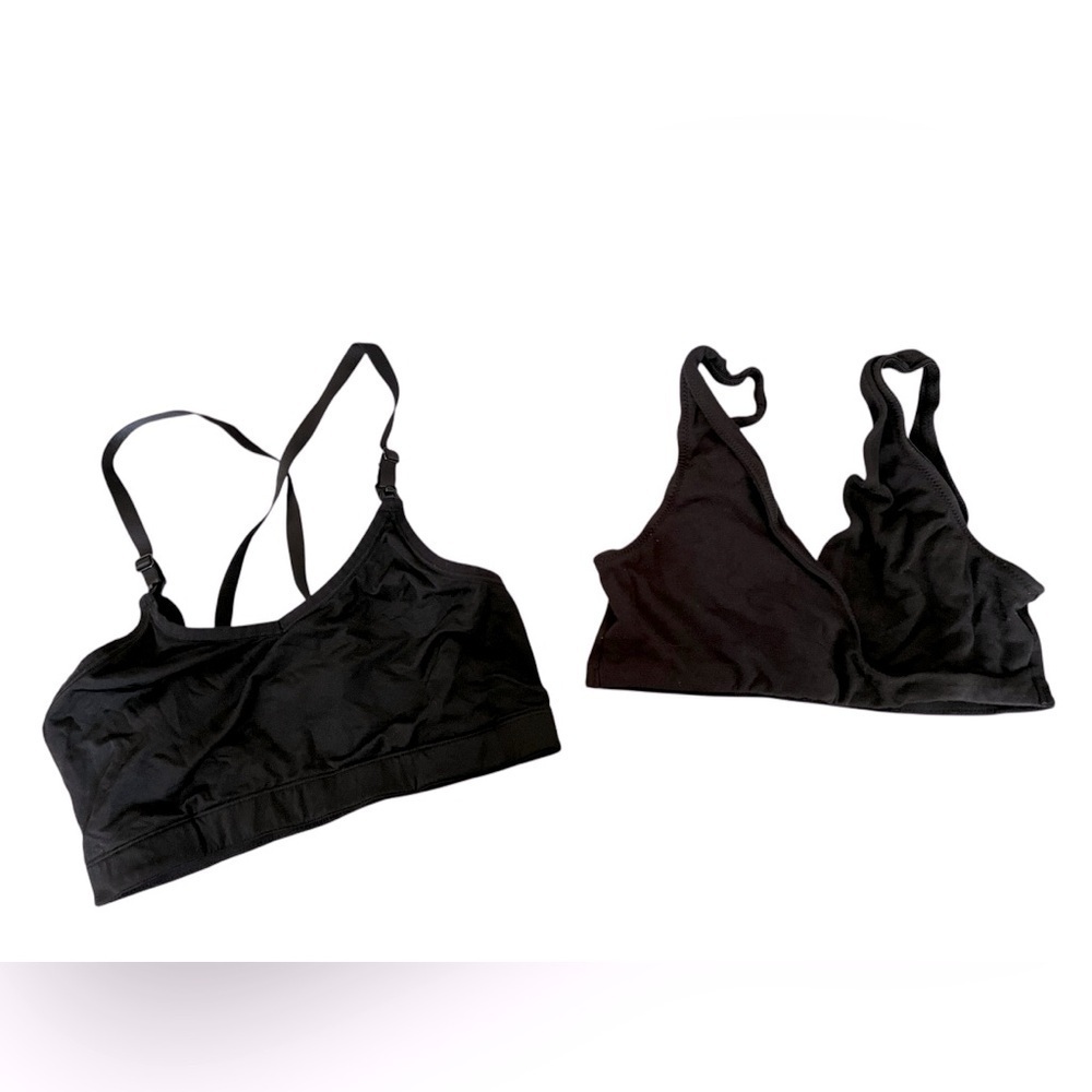 2 black nursing bras - size medium pullover style - 1 Mimi maternity